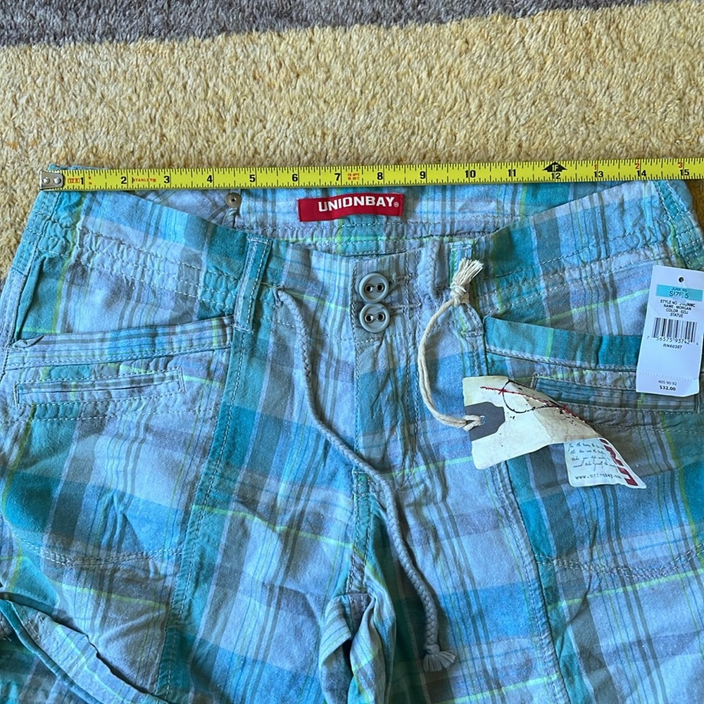 Unionbay roll up plaid shorts Juniors size 5 - Picture 6 of 6